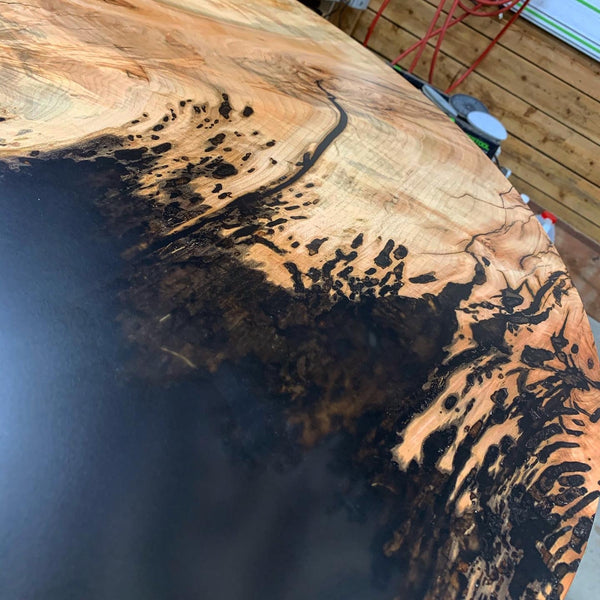Maple Epoxy Cast Table - 46.5" Dia
