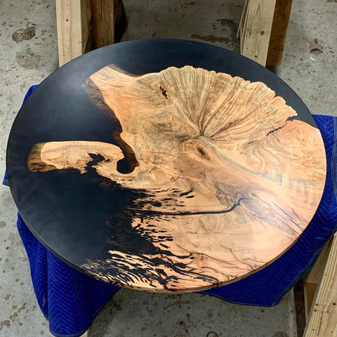 Maple Epoxy Cast Table - 46.5" Dia