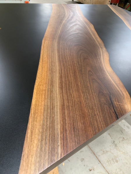 Walnut Jet Black Epoxy Table - 61" x 38.5"