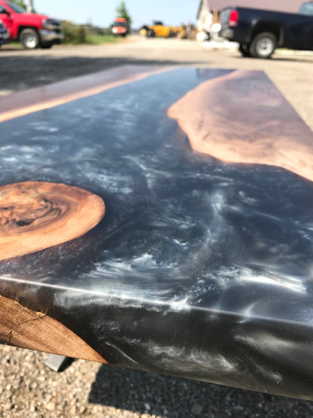 Walnut Epoxy River Coffee Table - 60" x 24" x 2"