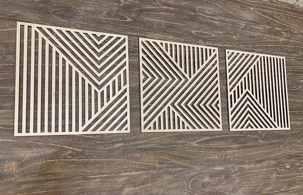 Geometric Wall Art Individuals 28" x 28" - Clear Coat