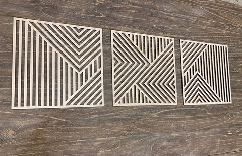 Geometric Wall Art Individuals 14" x 14" - Clear Coat