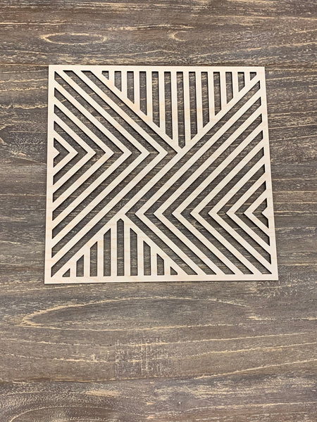 Geometric Wall Art Individuals 28" x 28" - Clear Coat