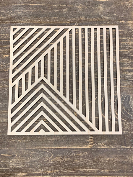 Geometric Wall Art Natural Finish Set of 3