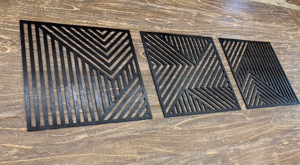 Geometric Wall Art Individuals 28" x 28" - Black Finish