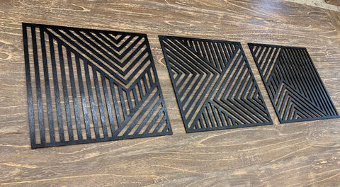 Geometric Wall Art Individuals 28" x 28" - Black Finish
