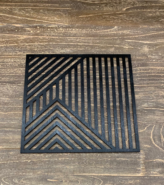 Geometric Wall Art Individuals 14" x 14" - Black Finish