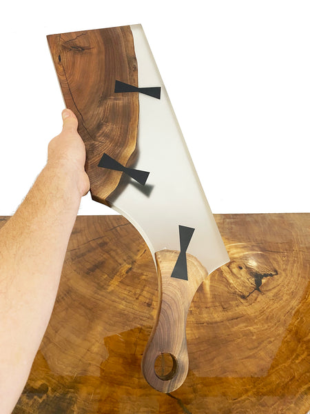 Charcuterie Board - Walnut + Epoxy + Bowties 001