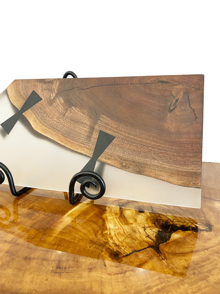 Charcuterie Board - Walnut + Epoxy + Bowties 001