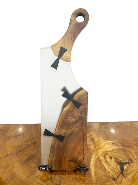 Charcuterie Board - Walnut + Epoxy + Bowties 001
