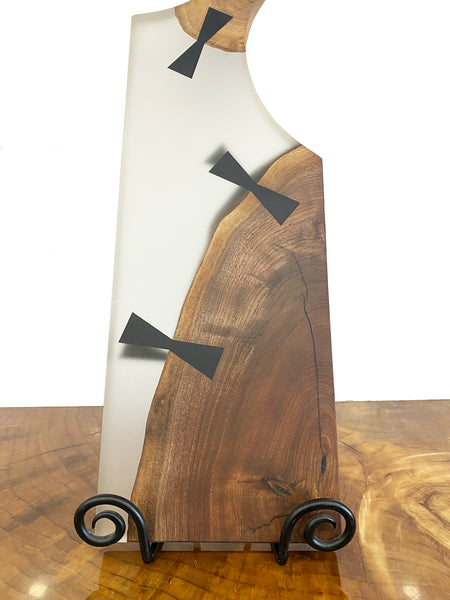 Charcuterie Board - Walnut + Epoxy + Bowties 001